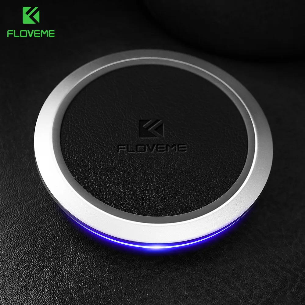 

FLOVEME Wireless Charger 5V/2A Fast Charger Luxury Blue Light For iPhone X 8 Plus For Samsung S8 S7 Edge Qi Wireless Charging