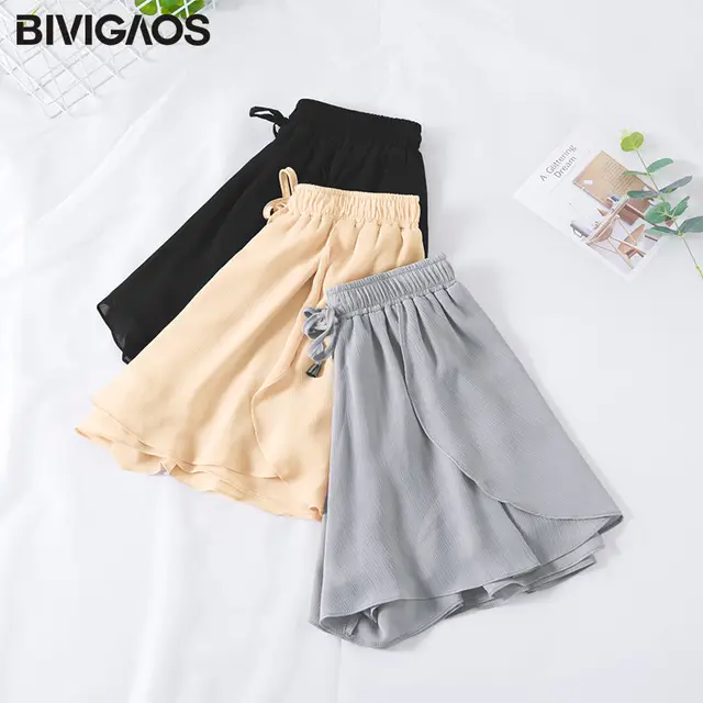 US $9.86 21% OFF|BIVIGAOS lato nowych kobiet bajki spodenki spódnice małe świeże Ruffles szyfonowa szerokie nogawki krótkie, sznurkiem, na co dzień, US $9.86 21% OFF|BIVIGAOS lato nowych kobiet bajki spodenki spódnice małe świeże Ruffles szyfonowa szerokie nogawki krótkie, sznurkiem, na co dzień,