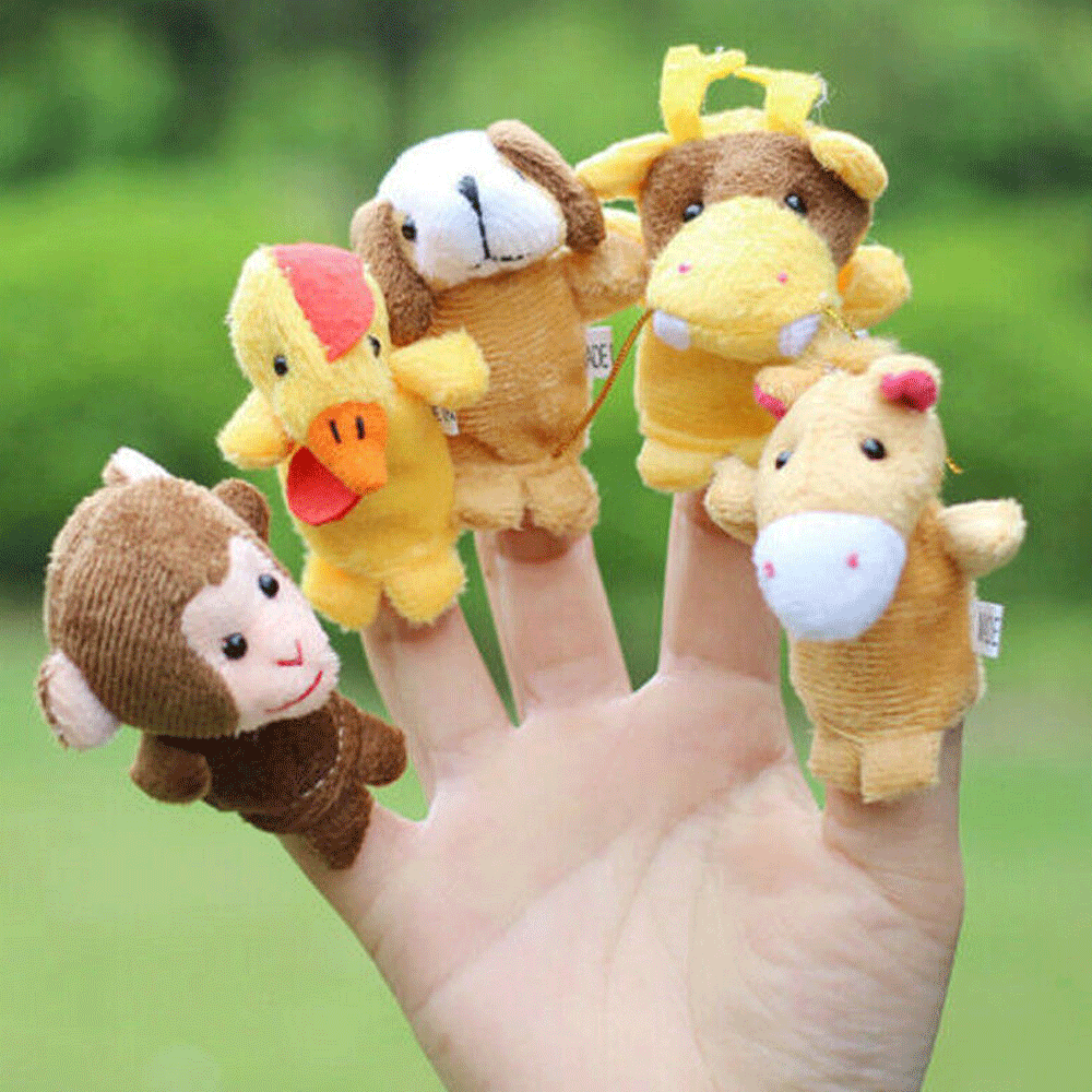 US family Finger Puppets тканевые куклы детские развивающие ручной мультфильм комплект игрушек для животных