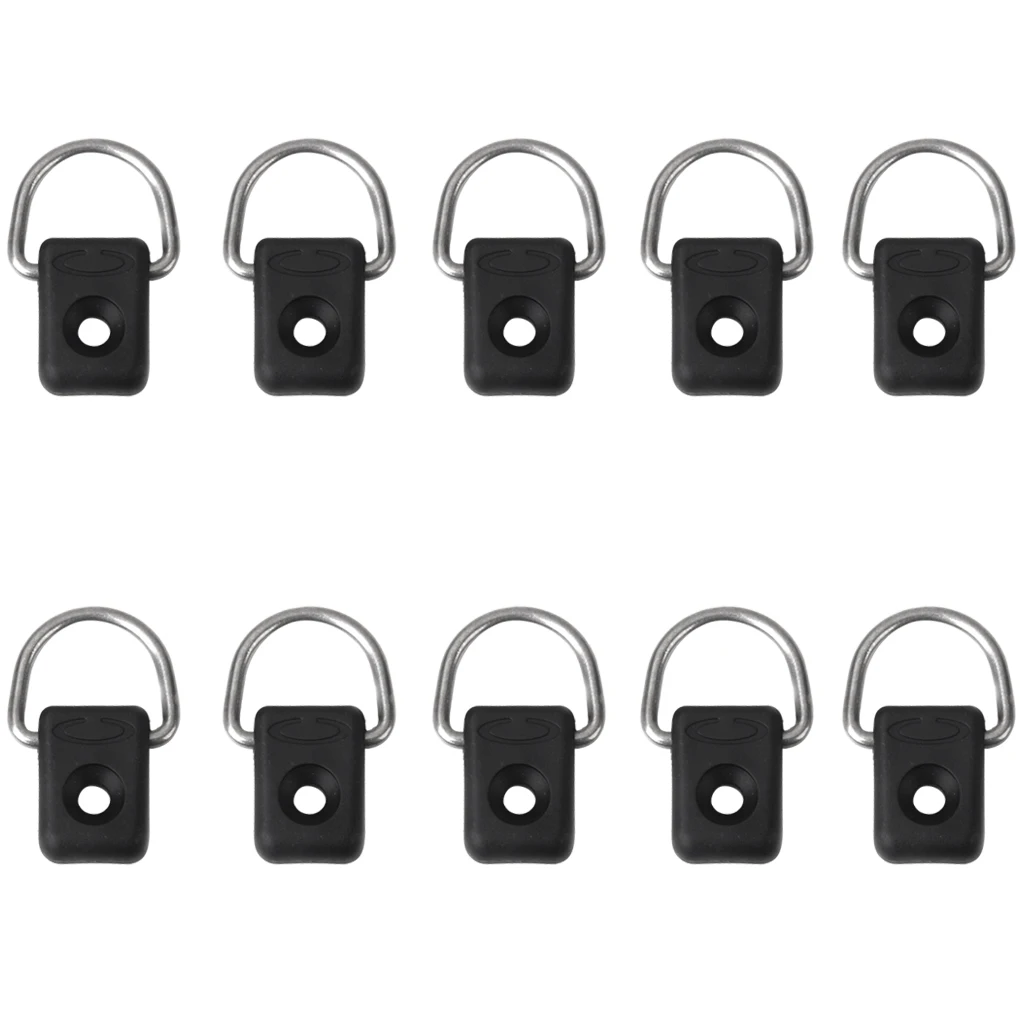 10Pcs Lightweight Nylon Kayak Boat Dinghy Rope Buckle Single Loop Deck Eye Water Sports Rowing Boats for Surfing Fishing Accesso