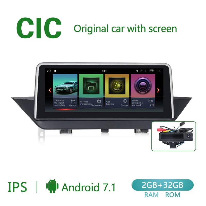 Новое поступление! 6 ядерный Android 8,1 Автомобильный мультимедийный плеер для BMW X1 E84 2009- с ips 4g wifi gps навигационный мультимедийный блок - Цвет: CIC add camera
