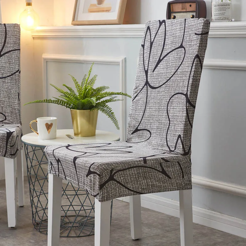 Plaid Kitchen Chair Cover Stretch Seat Covers Chair Dining Room Blue house de chaise slipcover chair covers Spandex 1246 pcs (4)
