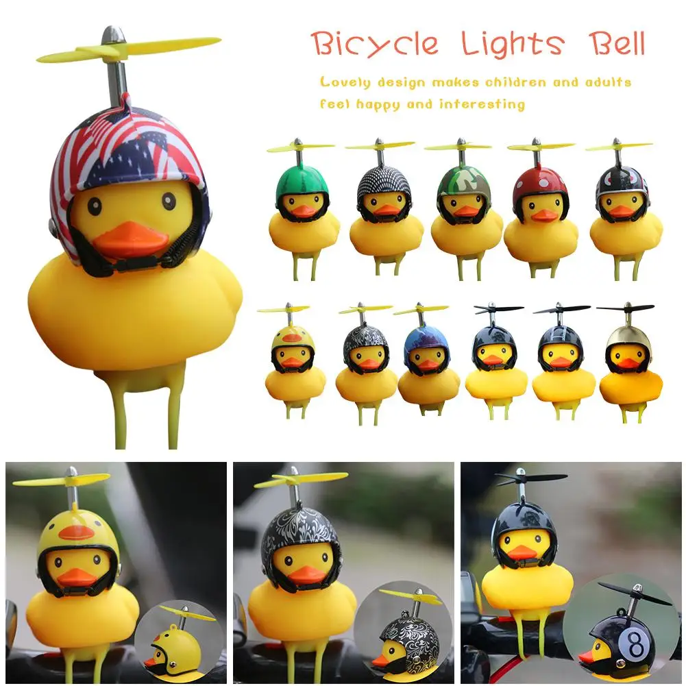 Top Bike Horn Bicycle Lights Bell Lovely Cute Duck Squeeze Helmet Electric Car Horn Lamp for Children Adults 29