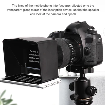

T1 Forum Easy Operate Teleprompter Set Mini High Definition Interview Phone Use DSLR Camera With Adapter Ring Professional ABS