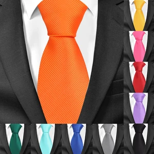 Corbatas clásicas lisas para hombre, corbata de cuello informal a la moda, Corbatas de negocios para hombre, Corbatas de 8cm de ancho para novio para fiesta