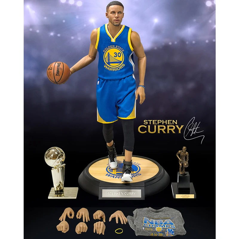 

Action Figure Body Kun NBA 30CM PVC Dolls Basketball Doll 30# Stephen Curry with Blue Clothes 1 / 6 joint Movable