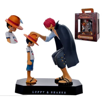 

One Piece Action Figure Anime Straw Hat Luffy Shanks Red Hair Ornaments Kids Birthday Gifts Collectible Toys Children Figures