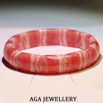 

Top Natural Rose Rhodochrosite Argentina Rectangle Beads Bangle Bracelet 13x8mm Gemstone Fashion Women New Love AAAAA