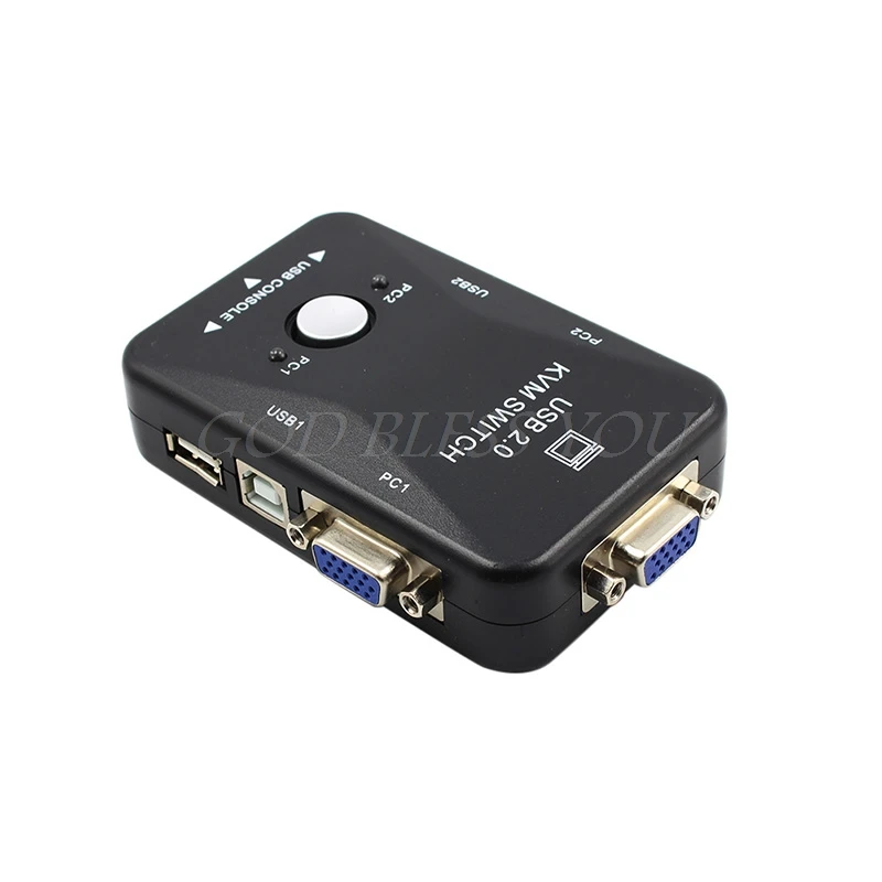  USB2.0 2-Port KVM Switcher Switch Box Mouse/Keyboard/VGA Video Monitor 1920x1440