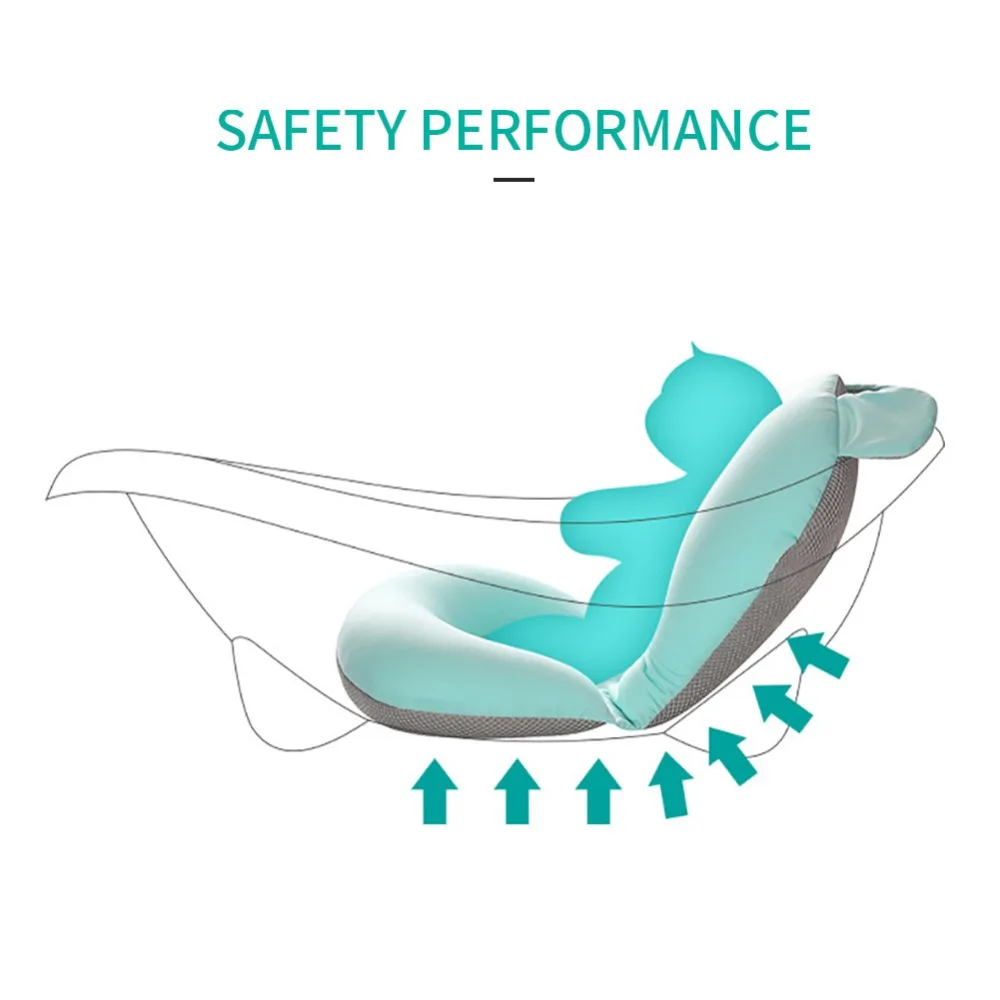 Мультяшная Детская ванна для душа, нескользящая складная детская ванна с крючками, для новорожденных, для ванны, для младенцев, подушка для поддержки ванны, мягкая подушка