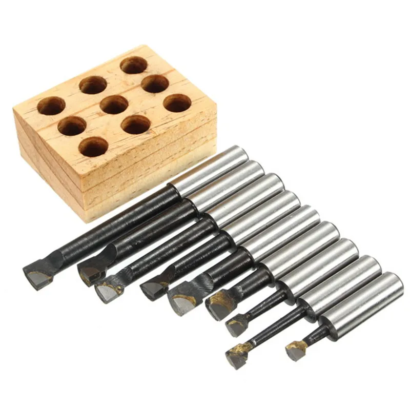 

DANIU 9pcs/set Boring Bar Carbide Tipped Boring Bar 12mm Shank For 2 Inch 50mm Boring Head For Lathe Milling