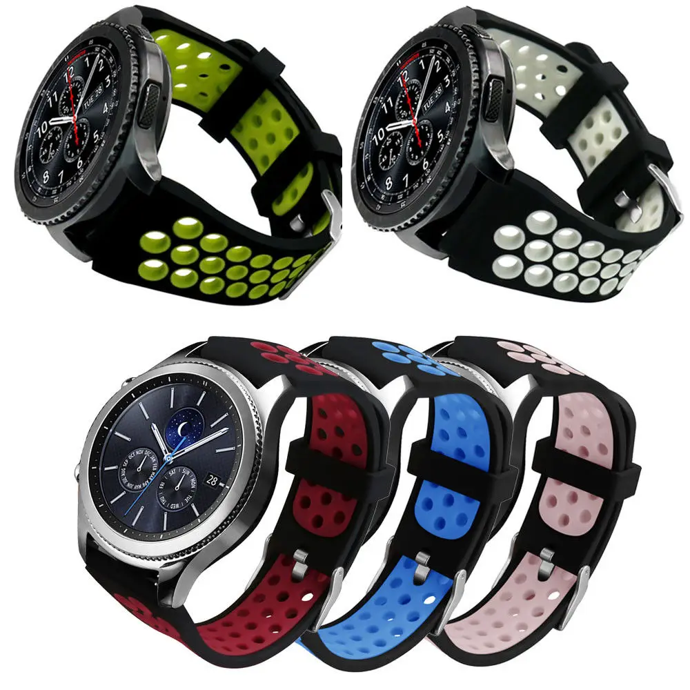 22mm Dual Colors Sport Silicone Band for Samsung S3 Frontier R760 Wrist Bracelet for Gear S3
