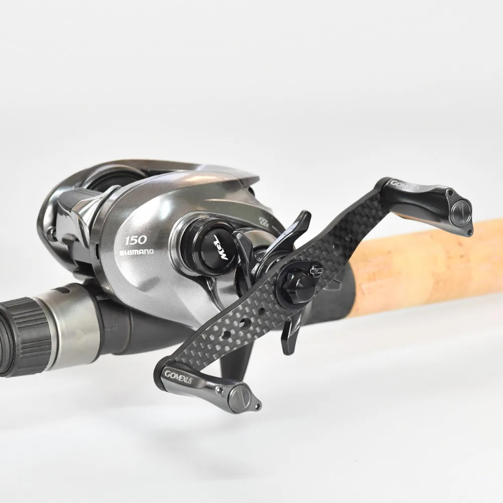Gomexus Power Handle Carbon For Shimano Daiwa Abu Garcia Baitcasting Reel Round Reel Handle 90mm Spindle 7*4mm As Description