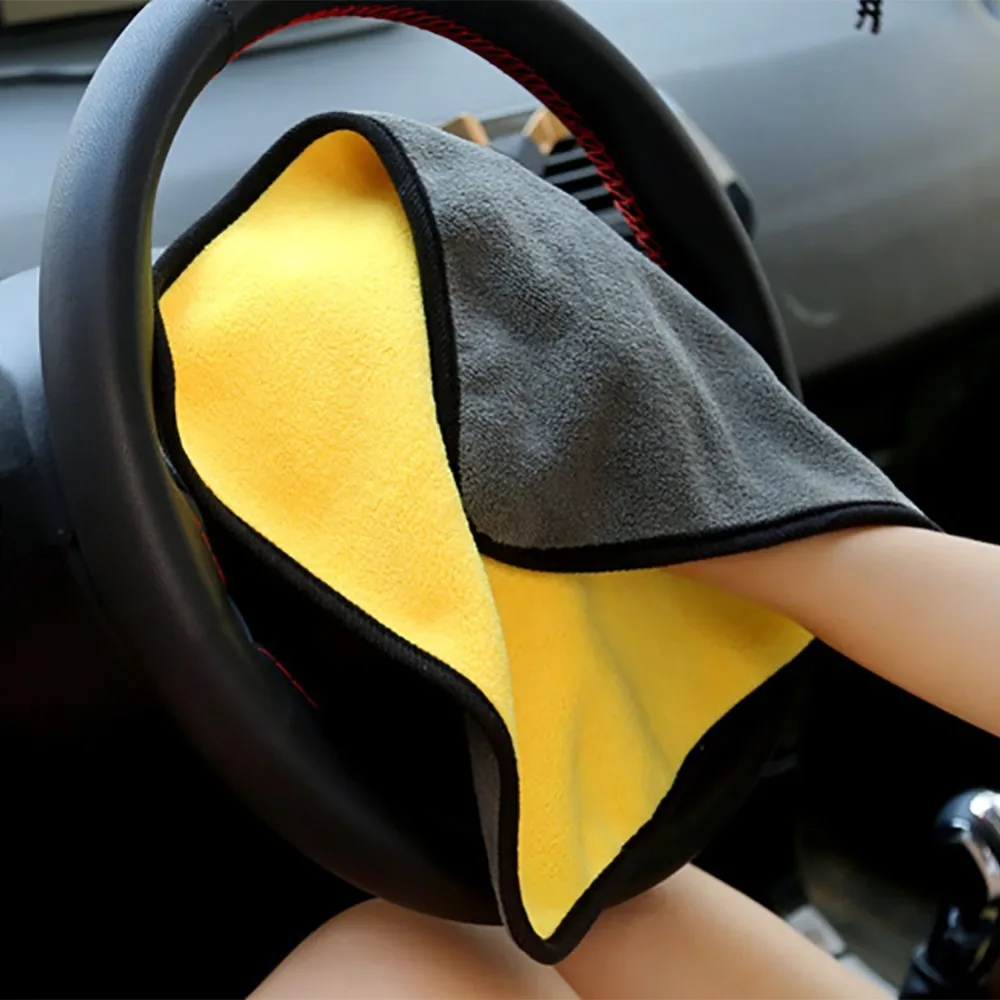 

1PC Car Cleaning Detailing Cloth 800gsm 45x38cm Microfiber Super Thick Plush Detailing Wax Polishing Towel Car Care Car Wash
