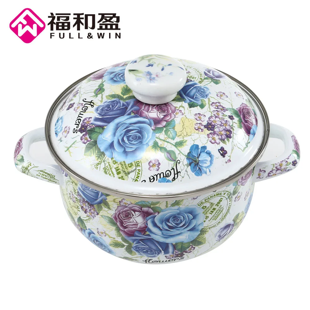

18cm Multi Purpose Soup Pot Enamel Pot With Toughened Enamel Cover Kitchen Pot For Gas And Induction Cooker