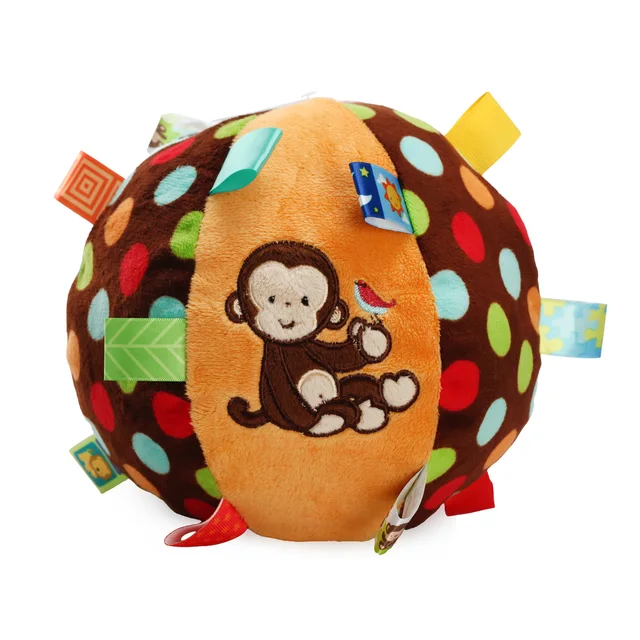 Cartoon Plush Bell Ball Newborn Toys Baby Puzzle Hand Grasping Cloth Ball Lathe Hanging Toy Stuffed Animals & Plush Dolls Stuf