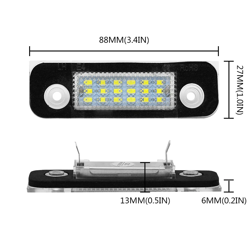Для форд фиеста 2001 2002 2003 2004 2005 2006 2007 2008 светодиодный номерного знака светильник белый Цвет ошибок для Ford Fusion Modeo MK2