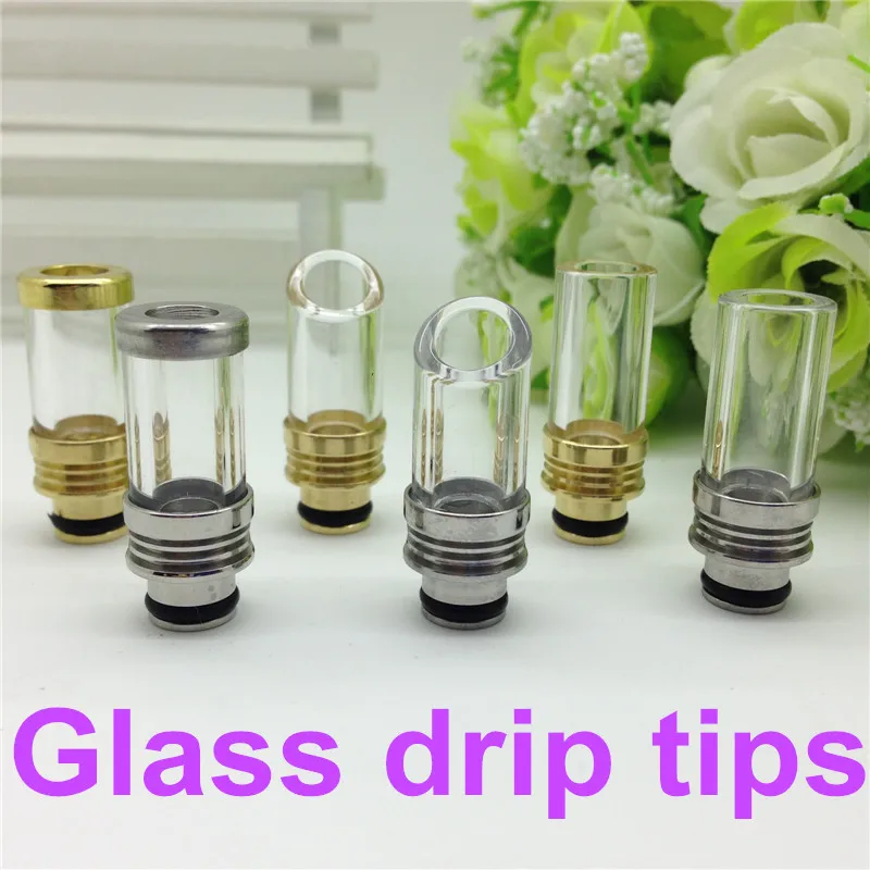 6 Types 510 Drip tips Pyrex Glass Stainless Steel Drip tip Mouthpiece e