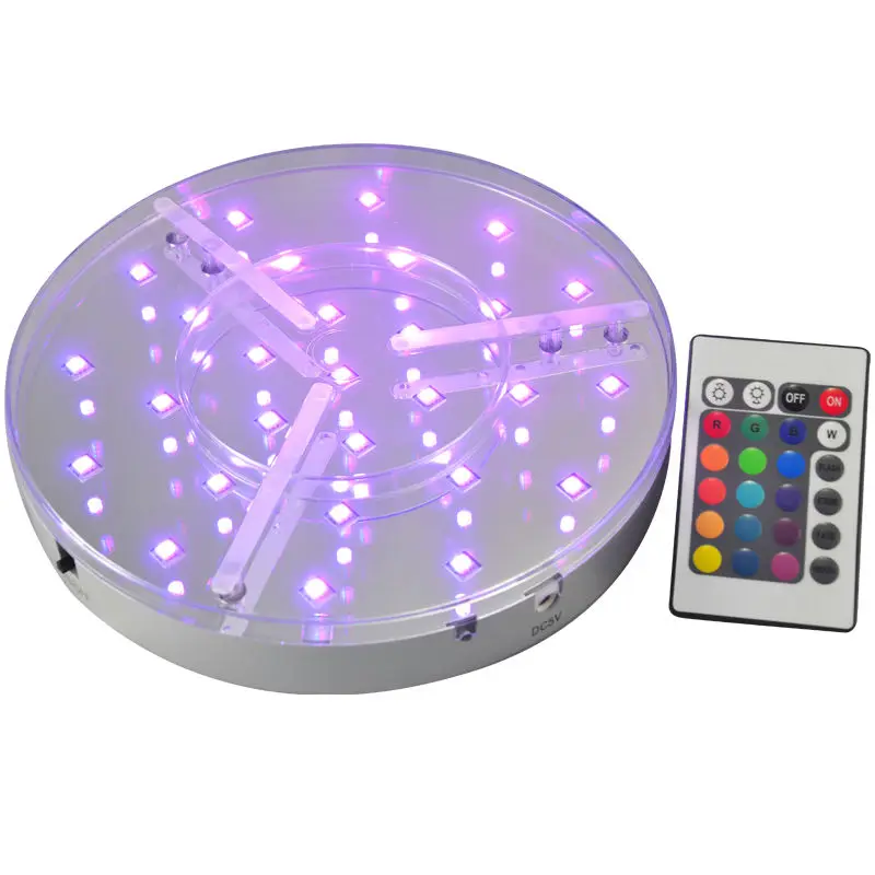 30Pc/lot Rechargeable Battery operated 8inch LED light base with remote
