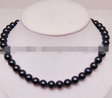 

0342 Genuine Black Akoay Cultured Pearl Fashion Jewelry Necklace