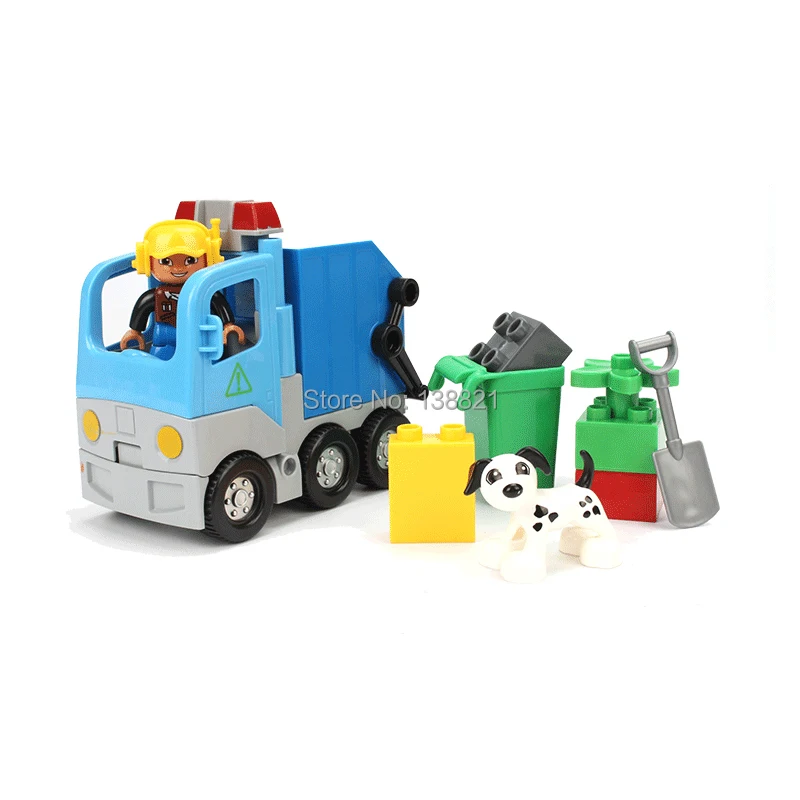 Large Size bricks CHINA brand s666 Garbage Truck Building Blocks Classic Toys DIY Baby Toy Compatible with lego duplo 10519 baby-building-blocks