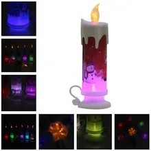 

Christmas Candle Electronic LED New Year Colorful Romantic Light Decor For Party Decorative Bar LED Lamp with Battery #Y