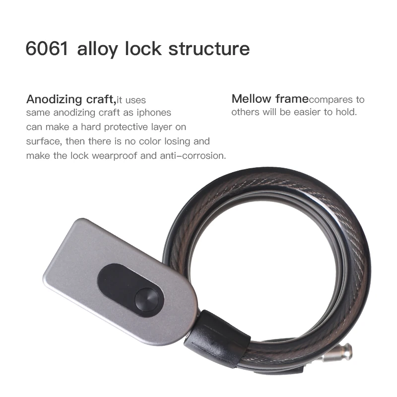 Universal Anti-Theft Bike Bicycle Lock Stainless Steel Cable Coil For Motorcycle Cycle MTB Bike Chain Security Fingerprint Lock