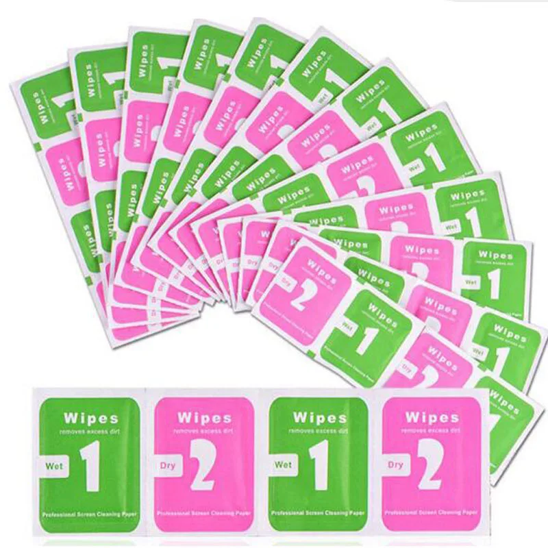 

50*Wet+50*Dry Cleaning Wipes Cloth Dust Cleaner for iphone X 8 7 6 5 Plus Camera Lens Tempered Glass LCD Screen Protector Film