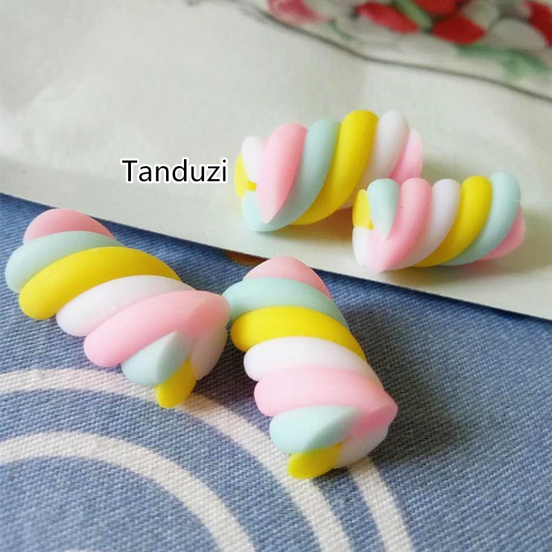 Tanduzi 100 шт. занимательная Полимерная глина Cotton Candy миниатюрный Marshmellow глина фимо для художественного оформления ногтей, ручная работа подвеска деко Запчасти