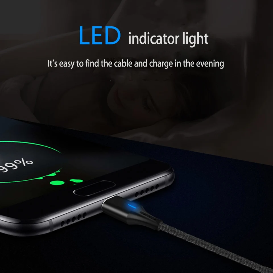 Магнитный зарядный кабель Usb Type C Micro 2 м быстрая зарядка 3 0 Kabel для Xiaomi Mi 8 9 A2 Redmi Note 7