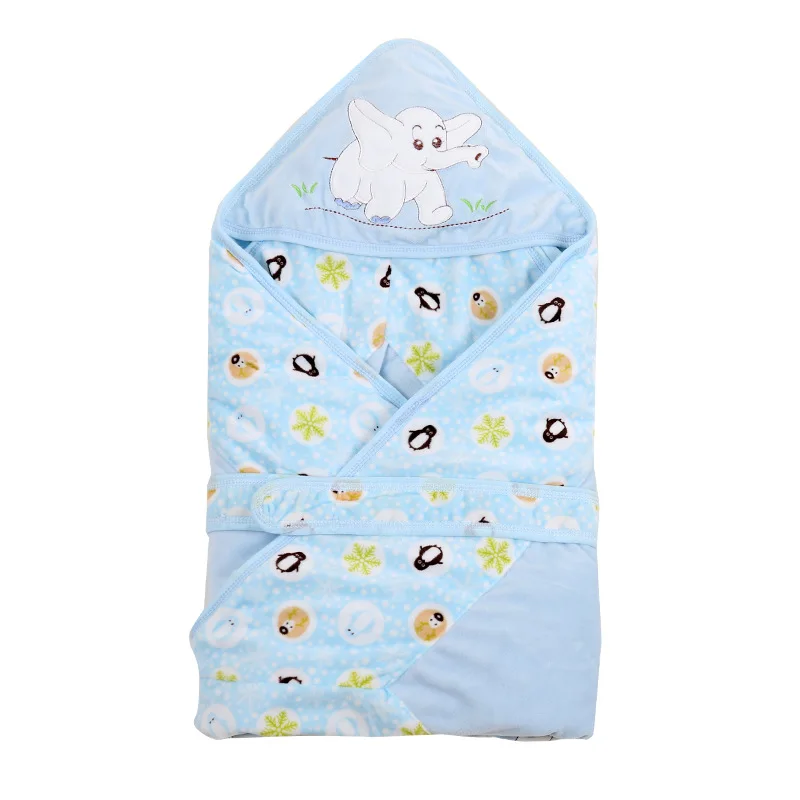 

Winter Fleece Newborn Baby Sleepsack Swaddle Wrap Fall Cute Elephant Infant Girl Sleeping Bag Warm Toddler Boys Envelope 90*90cm