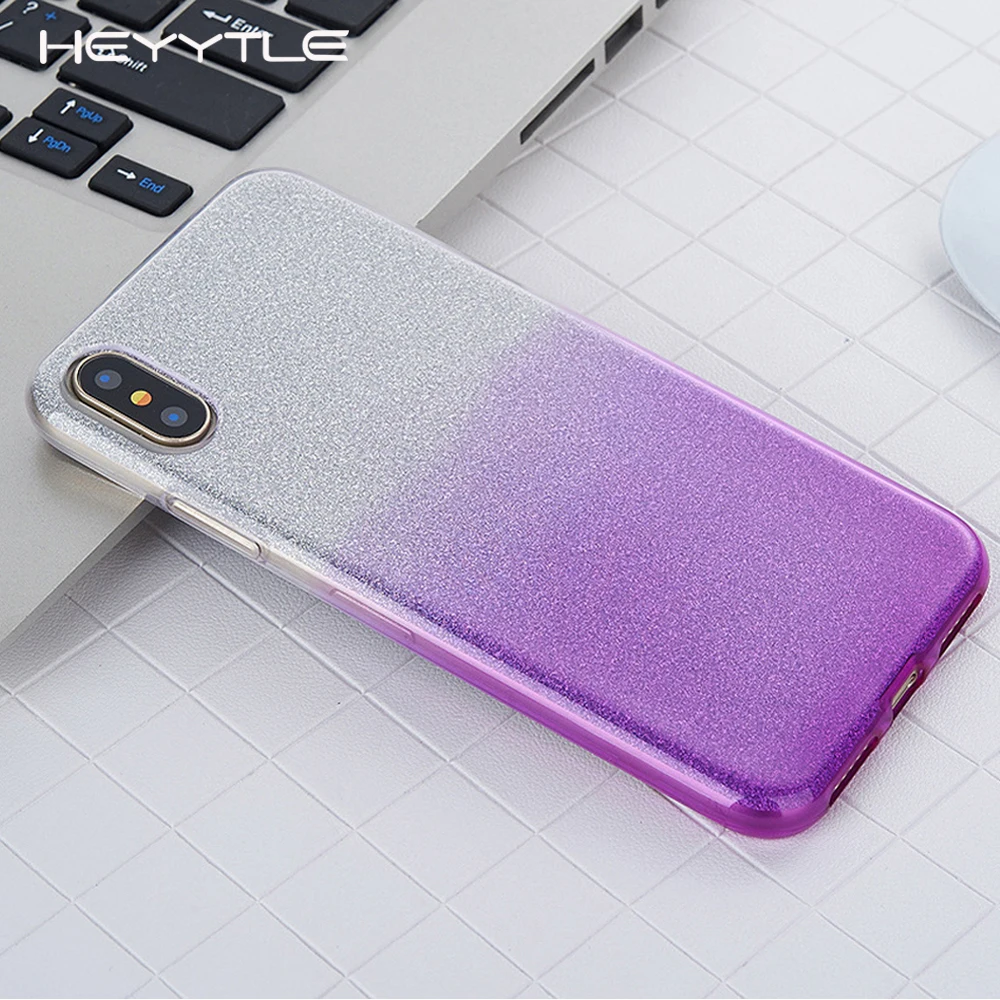 Heyytle мягкий пластиковый чехол с блестками ТПУ для телефона iPhone 7 8 Plus 6s 6 X XR XS MAX