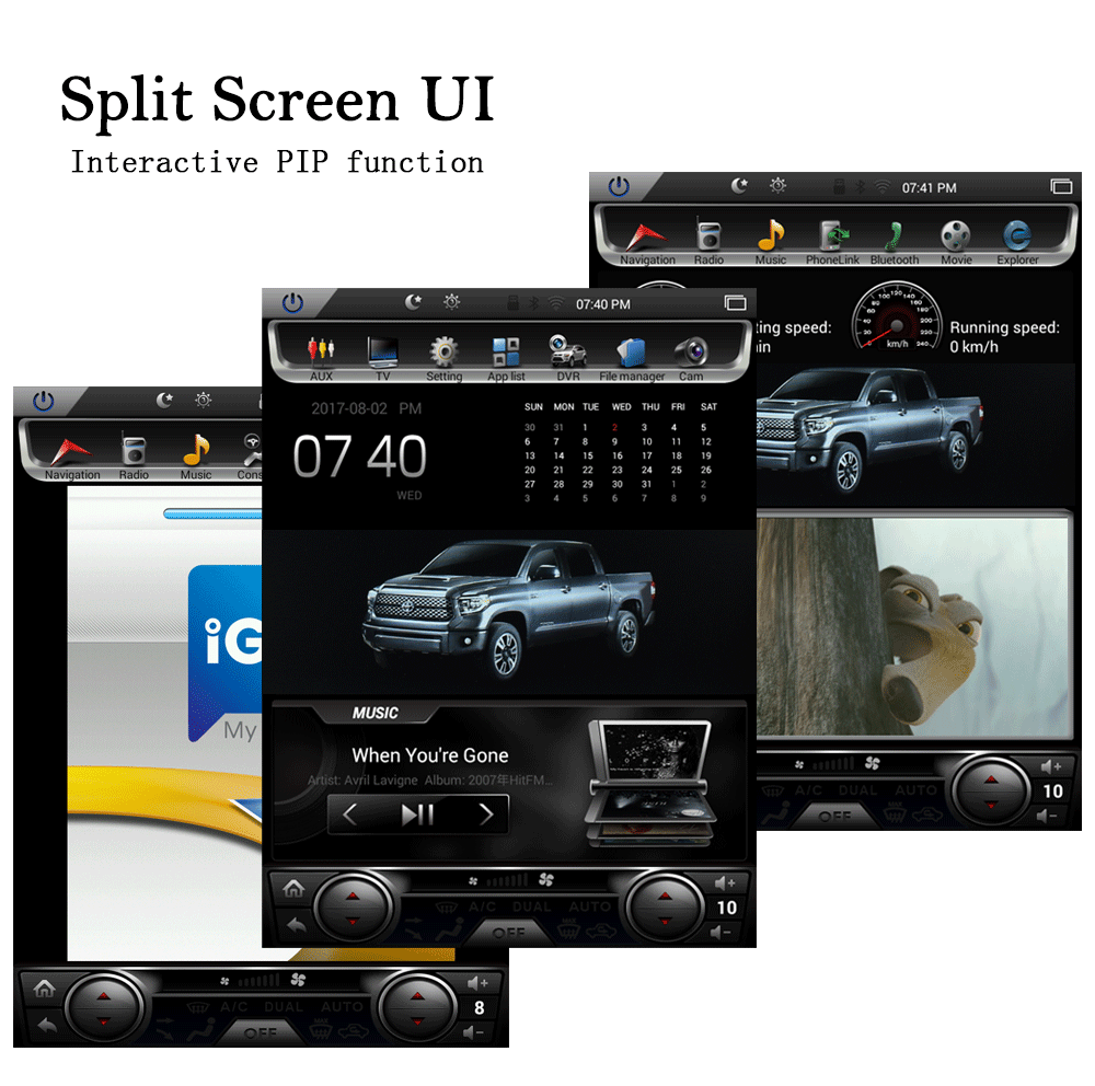 Best Krando Android 7.1 12.1" tesla Vertical screen car multimedia player GPS for Toyota Tundra 2014-2018 radio player navigation BT 3
