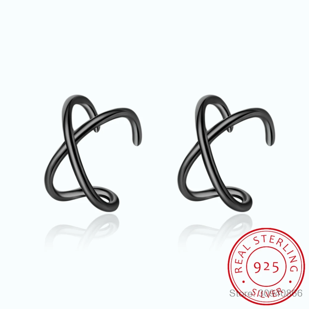 

925 Sterling Silver Western Punk Style Ear Cuff For Men Women Geometric U Shape Ear Bone Clip Earrings Personalized S925 Jewelry