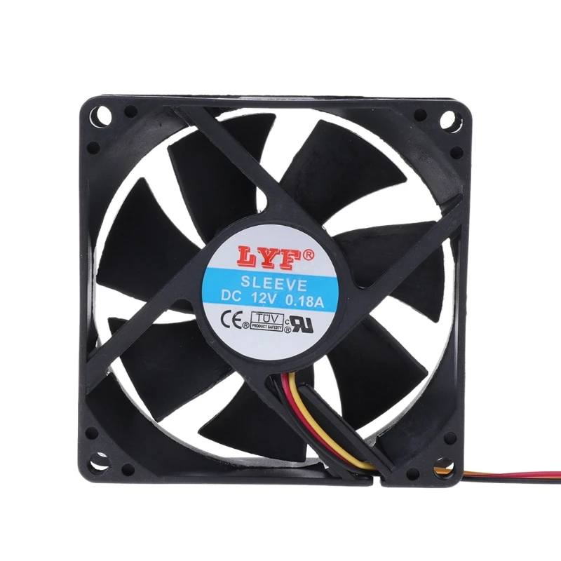 PC CPU مروحة تبريد غرفة تبريد العادم 3 دبوس 80 ملليمتر x 25 ملليمتر