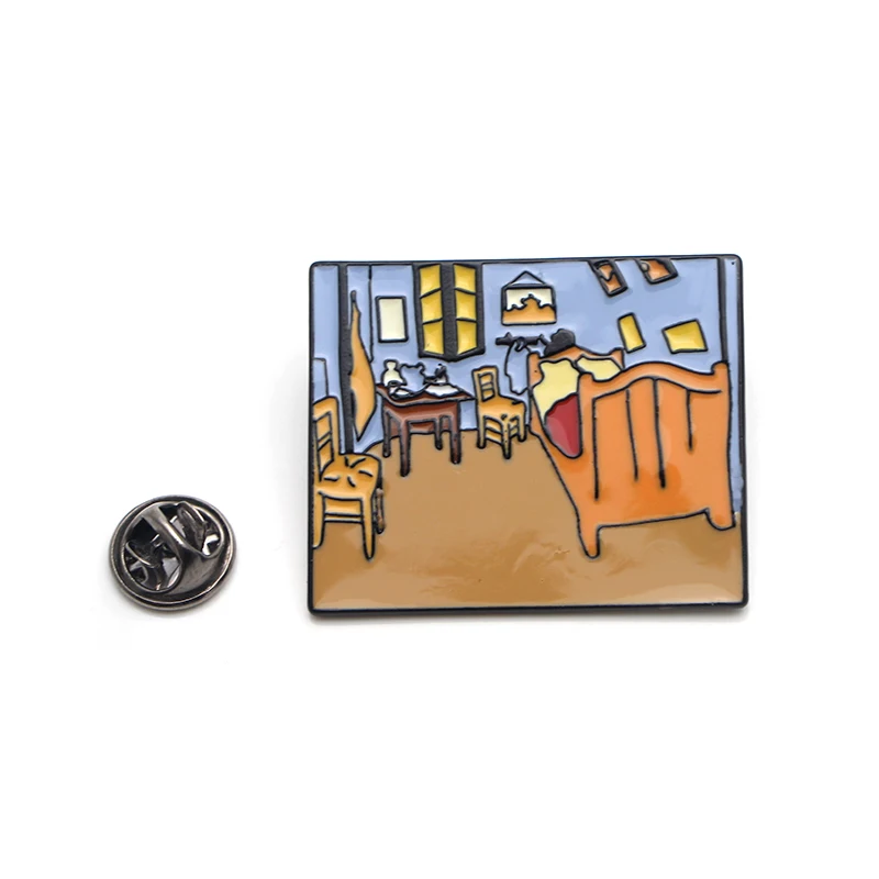 Pinos de Van Pintura a Óleo de Arte de Metal Pin e Broches Lote Atacado Gogh Esmalte Crachá Mochila Presentes Broche Pçs - 20 K339 4 High Quality Joias e Acessórios