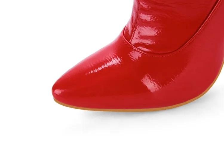 Sexy Steel Pipe Dance Boots Plus Size 33-48 Patent Leather Over The Knee Boots Fashion Side Zip Platform High Heels Shoes Woman (20)