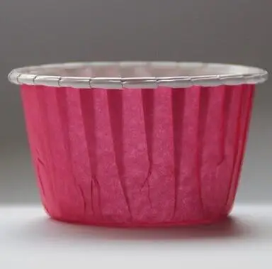 100 шт./лот Размеры 6*5*4,5 см бумажные подставки для кексов/стаканчики для кексов, булочек/обертки для пирожных - Цвет: Hot Pink