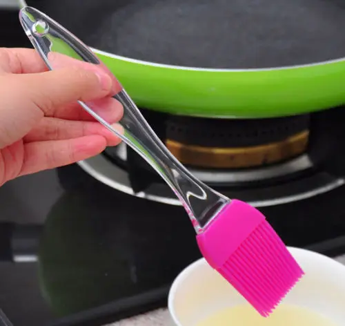 Baking BBQ Basting Brush Bakeware Pastry Bread Oil Cream Cooking Silicone BBQ Tools Brush Clear Handle Hot