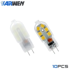 KARWEN, 10 шт./лот, лампада, светодиодный G4 лампа, прозрачная/молочная крышка, переменный ток, 220 В, постоянный ток, 12 В, 2 Вт, SMD2835, светодиодный светильник G4, мини, ультра яркая люстра