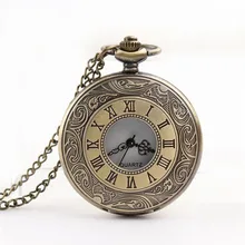 Популярный индивидуальный рисунок стимпанк ВИНТАЖНЫЕ КВАРЦЕВЫЕ римские цифры карманные часы reloj de bolsillo relogio de bolso#03