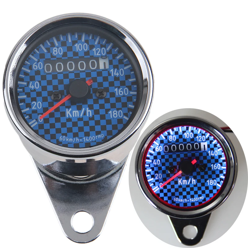 

POSSBAY Chrome Scooter Motorcycle LED Odometer Speedometer Meter Gauge Backlight 0-180 Km/h For Cafe Racer Gauge Meter Motocross