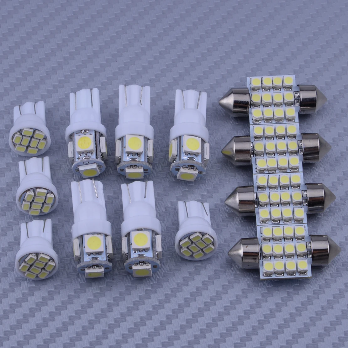 DWCX 13Pcs 3W White LED Car Interior Lights T10 Festoon Fit for Stock