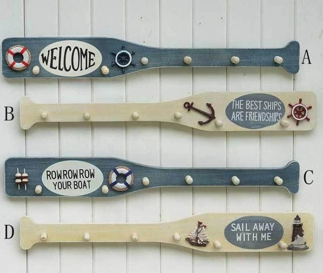 Wool Wooden Oars Home Wall Clothes Towel Door Finaning Decoration Wool Wooden Oars Home Wall Clothes Towel Door Finaning Decoration Hangings Wood Nautical Decor