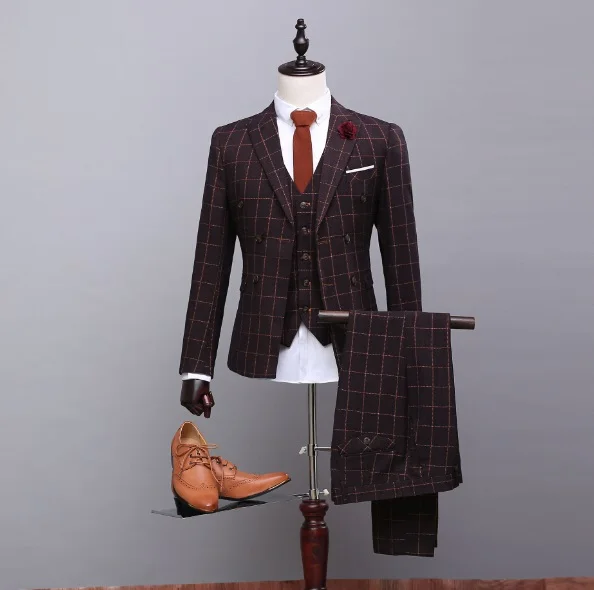 Brown check pant coat Clearance