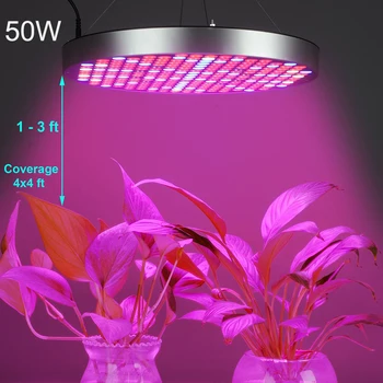 

Grow Light Plant LED light Anti-fog 50W LED Plant Grow Lamp for Indoor Plants with Red Blue UV & IR Spectrum for Growing &Flowe