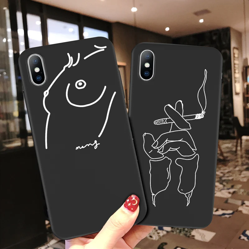 

Painted Phone Case For Iphone 6 6s 7 8 Plus X Xr Xs Max 5 5s Se Fashion Abstract Art Lover Face Soft Tpu For Iphone X Phone Case