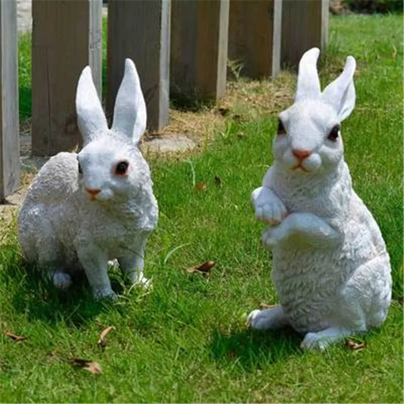 

Rabbit Simulation Animal Sculptures Creative Colophony Crafts Outdoor Courtyard Furnishing Articles G1060