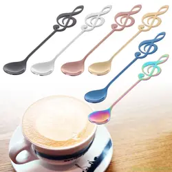 Нержавеющая сталь музыкальная форма нот Кофе Чай ложка для перемешивания креативные столовые приборы посуда кухонный инструмент Прямая