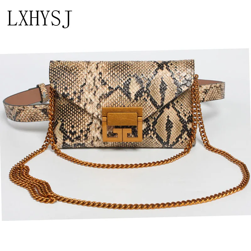 

Women Waist Bag Fanny Pack Fashion Female Belt Bags PU Banana Bag Hip Packs Waist Pack Snake Pattern Bum Package Shoulder Packet